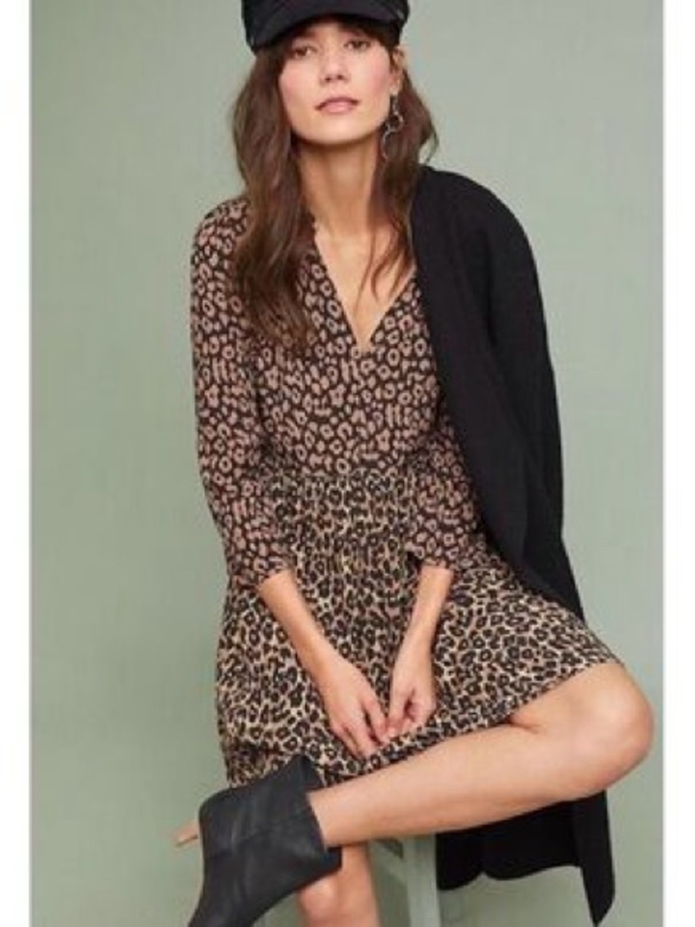EUC Maeve by Anthropologie Juno Mixed Animal Leopard Print Dress Size small - Picture 2 of 9
